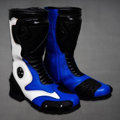 Botas de motociclista de cuero azul