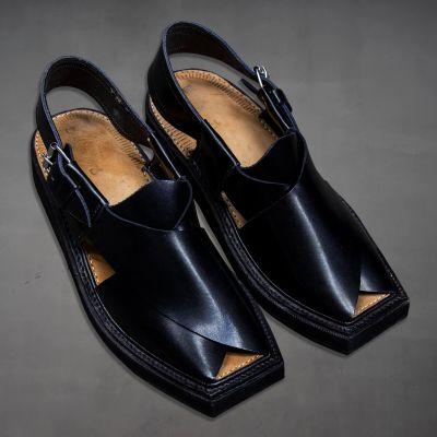 Chappal de cuero Kaptaan negro