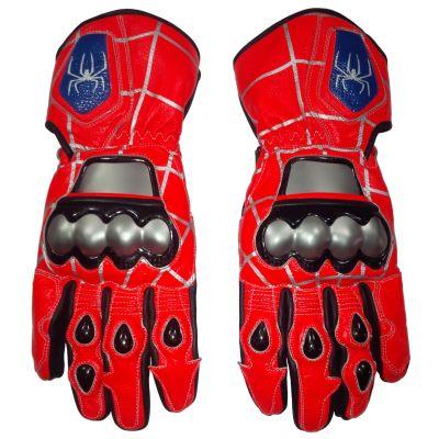 Guantes de cuero para motocicleta de Spiderman