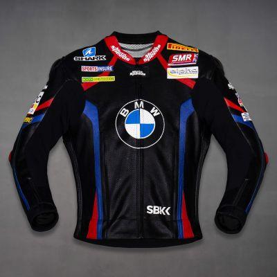 Chaqueta de cuero negra Tom Sykes BMW Motorrad WSBK 2019