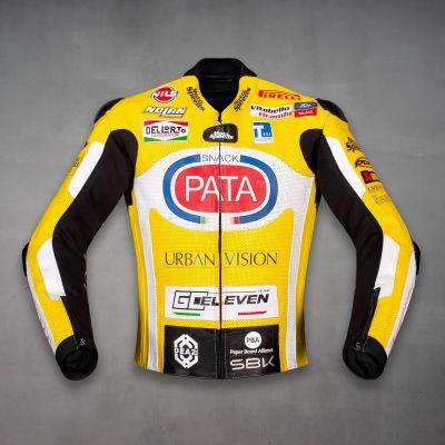 Chaqueta de motociclista amarilla