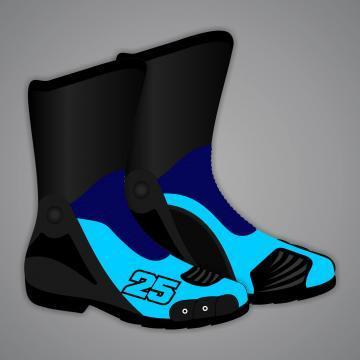 Botas azules de moto Raul Fernandez MotoGP 2025