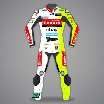 Cueros de motocicleta Blanco Franco Morbidelli MotoGP 2025