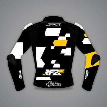 Chaqueta de Montar de Cuero Negro Raul Fernandez Aprilia WT 2022