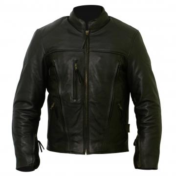 Chaqueta de cuero impermeable con armadura CE para motocicleta
