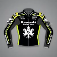 chaqueta de cuero kawasaki