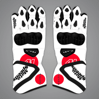 Guantes de moto totalmente blancos