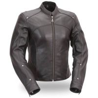 Chaqueta Cuero Moto Mujer