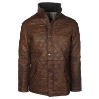 Chaqueta De Cuero Marron Hombre