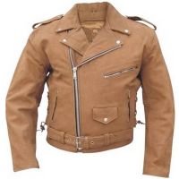 Chaqueta Moto Cuero Marron