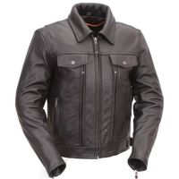 Chaqueta Cuero Moto Hombre