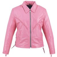 Chaqueta De Cuero Rosada