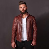 Hombres Chaqueta De Cuero