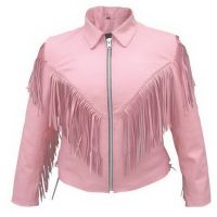 Chaqueta De Cuero Rosa