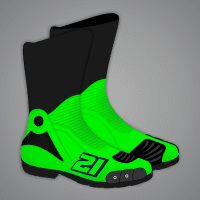 Botas de moto verdes neón