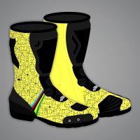 Botas de moto amarillas neón