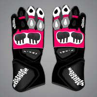 Guantes de moto rosas y negros