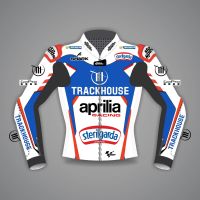chaqueta de moto blanca