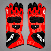 Guantes de moto rojos