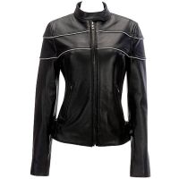 Chaqueta De Cuero Negro Mujer