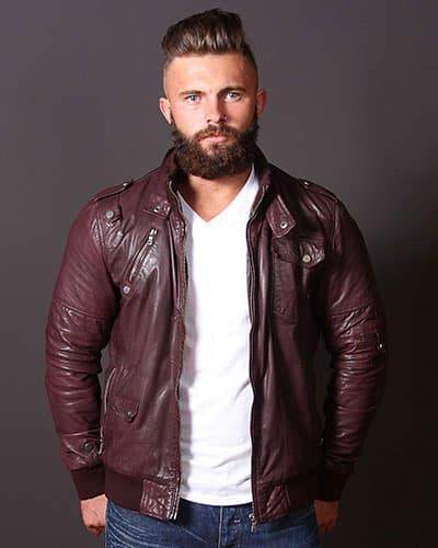 CHAQUETAS DE CUERO BOMBER PARA HOMBRE